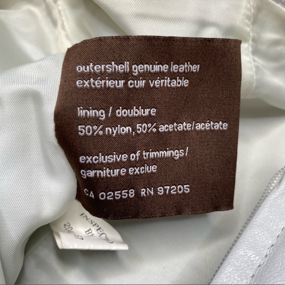 Vintage 90s Leather Mini Pencil Skirt White & Black Patch Detail Lined XS - Picture 15 of 16